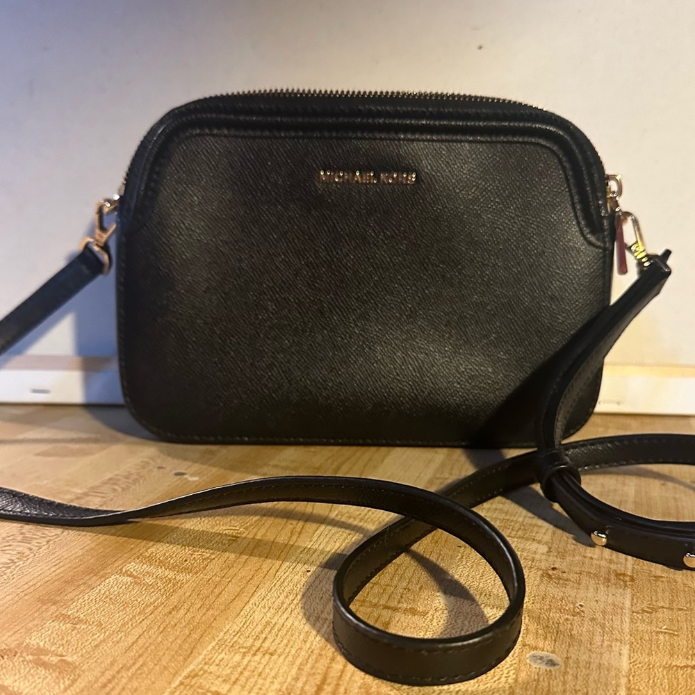 Michael Kors Houston leather double zip crossbody.
